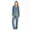 Buttoned pyjamas ZOÉ 606 100% viscose blue | Lingerie le Chat