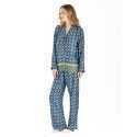 Buttoned pyjamas ZOÉ 606 100% viscose blue | Lingerie le Chat