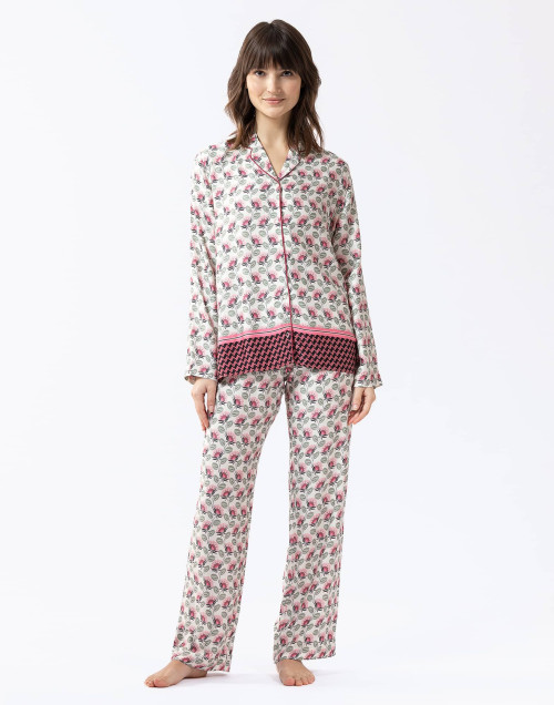 Buttoned pyjamas ZOÉ 606 100% viscose ecru | Lingerie le Chat