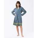 Nightshirt ZOÉ 605 100% viscose blue | Lingerie le Chat