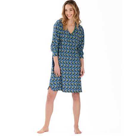 Jersey fabric nightdress ZOÉ 601 blue