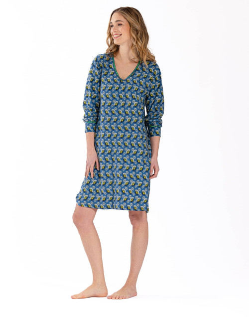 Jersey fabric nightdress ZOÉ 601 blue