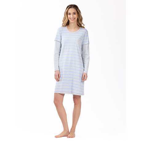 100% cotton nightdress HYGGE 601 sky blue