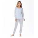 100% cotton interlock pyjamas HYGGE 602 sky blue | Lingerie le Chat