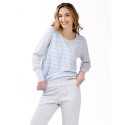 100% cotton interlock pyjamas HYGGE 602 sky blue | Lingerie le Chat