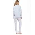 100% cotton interlock buttoned pyjamas HYGGE 606 sky blue | Lingerie le Chat