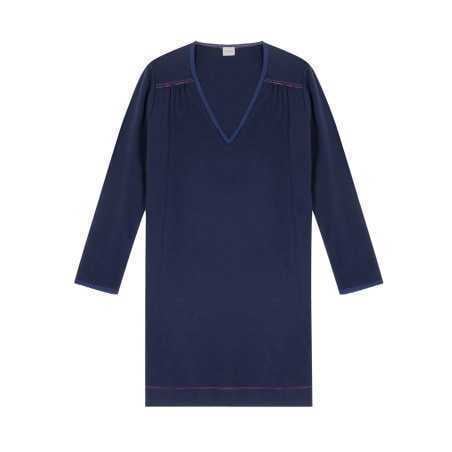 Chemise de nuit en interlock 100% coton ALBA 601 marine