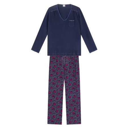 Pyjama ALBA 602 marine| Lingerie le Chat