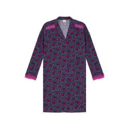 Nightshirt ALBA 605 100% viscose multicolour print | Lingerie le Chat