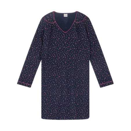 100% cotton interlock nightdress HOLLY 601 navy blue