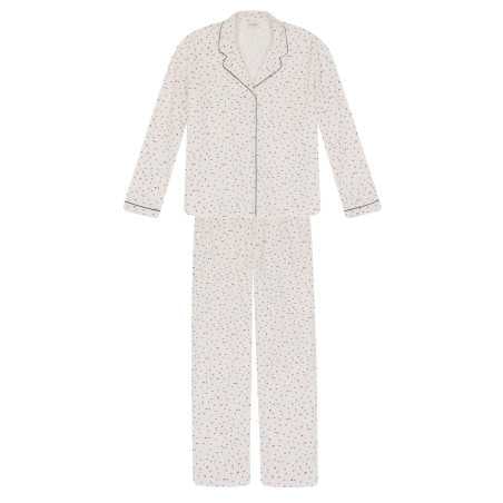 100% cotton interlock buttoned pyjamas HOLLY 606 ecru