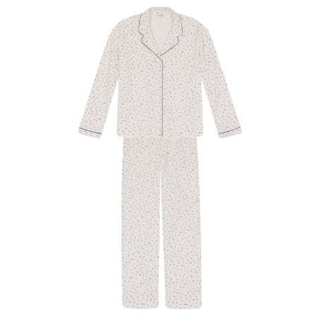 Pyjama boutonné en coton écru HOLLY 606 écru