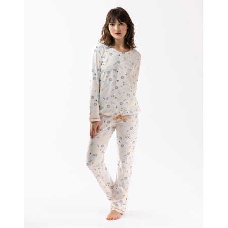 Pyjama en coton CÉLESTE 602 écru  | Lingerie le Chat