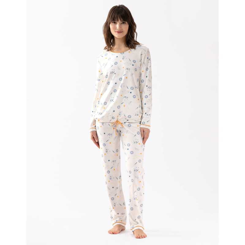 Pyjama en coton CÉLESTE 602 écru  | Lingerie le Chat