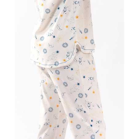 Buttoned cotton pyjamas CÉLESTE 606 ecru | Lingerie le Chat