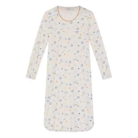 Long sleepshirt in 100% cotton interlock CÉLESTE 611 ecru