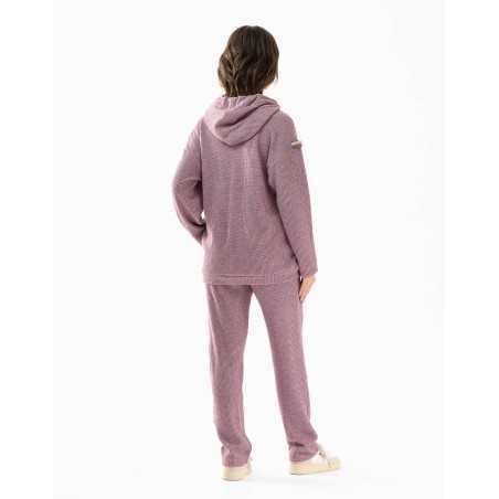 Zip-front hoodie in lurex knit FRILEUSE 670 purple | Lingerie le Chat