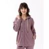 Zip-front hoodie in lurex knit FRILEUSE 670 purple