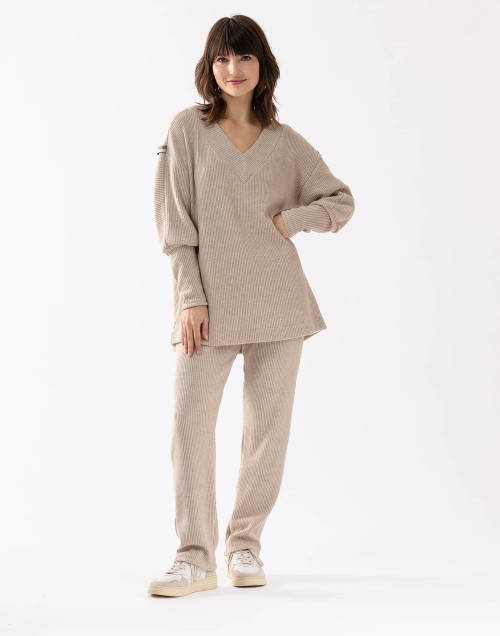 Sweatshirt in lurex knit FRILEUSE 630 beige | Lingerie le Chat