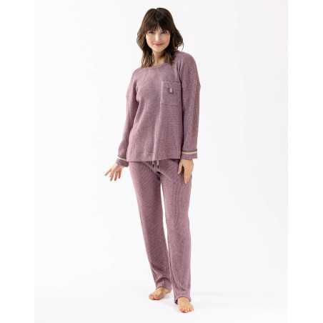 Pyjamas in lurex knit fabric FRILEUSE 602 purple | Lingerie le Chat