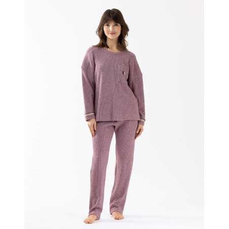 Pyjama en maille tricot lurex FRILEUSE 602 vendange  | Lingerie le Chat