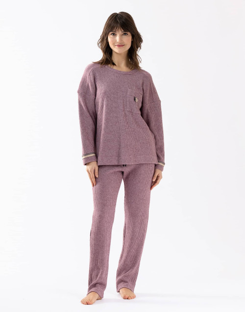 Pyjama en maille tricot lurex FRILEUSE 602 vendange  | Lingerie le Chat