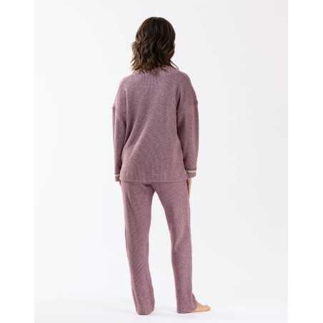 Pyjama en maille tricot lurex FRILEUSE 602 vendange  | Lingerie le Chat