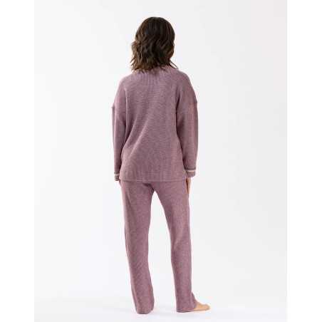 Pyjamas in lurex knit fabric FRILEUSE 602 purple | Lingerie le Chat