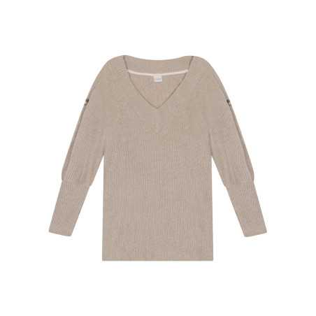 Sweat en maille tricot lurex FRILEUSE 630 beige  | Lingerie le Chat