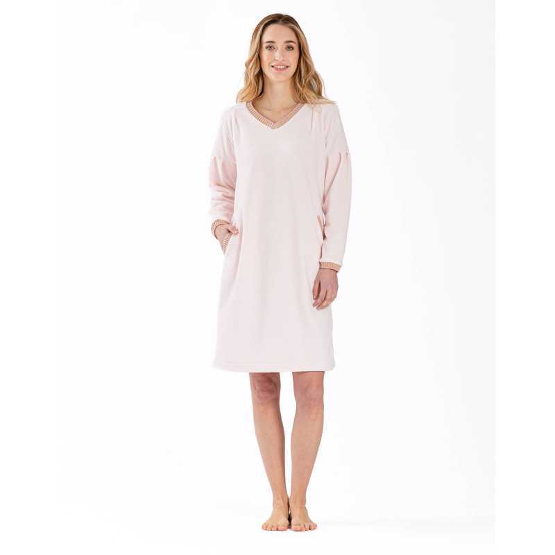 Chemise de nuit en coton COMFY 601 bois de rose  | Lingerie le Chat