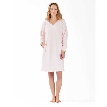 Chemise de nuit en coton COMFY 601 bois de rose  | Lingerie le Chat