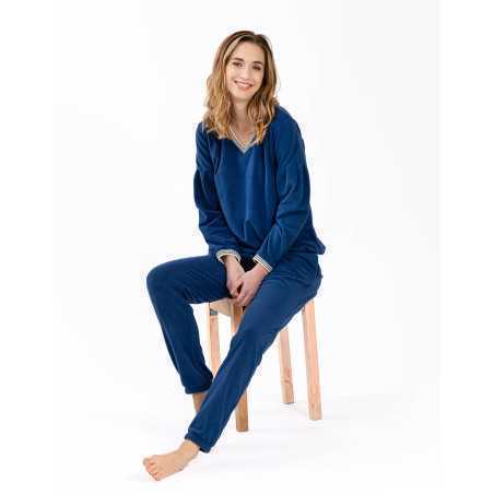 Microfleece pyjamas COMFY 602 blue | Lingerie le Chat