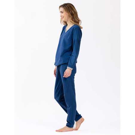 Pyjama en micropolaire COMFY 602 bleu  | Lingerie le Chat