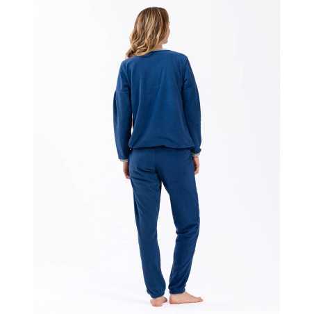 Pyjama en micropolaire COMFY 602 bleu  | Lingerie le Chat