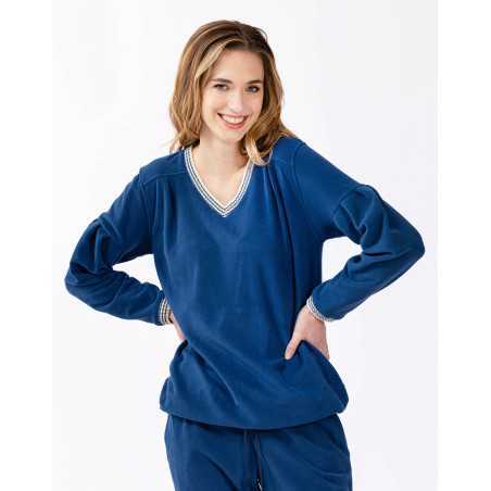 Microfleece pyjamas COMFY 602 blue | Lingerie le Chat