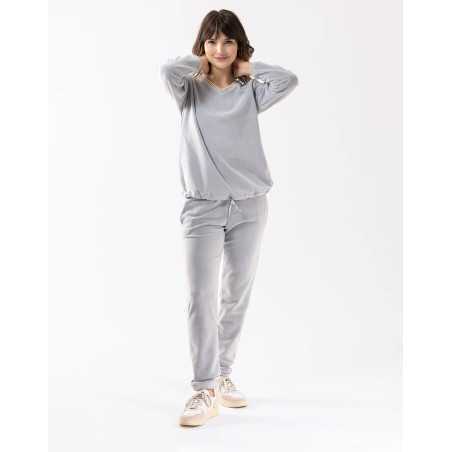 Microfleece pyjamas COMFY 602 grey fleck | Lingerie le Chat