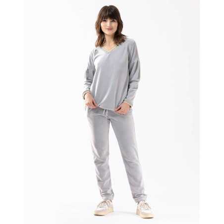 Microfleece pyjamas COMFY 602 grey fleck | Lingerie le Chat