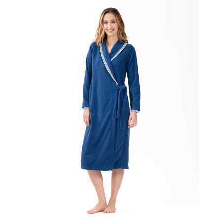 Microfleece bathrobe COMFY 660 blue | Lingerie le Chat