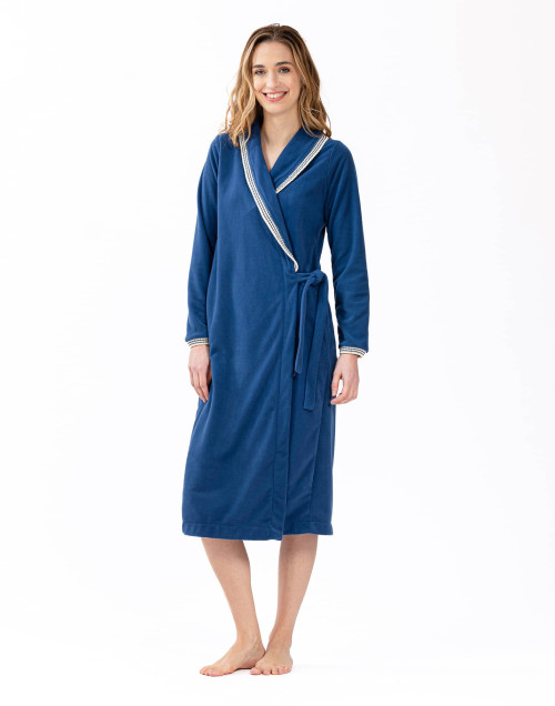 Microfleece bathrobe COMFY 660 blue | Lingerie le Chat