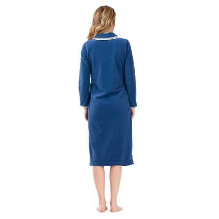 Microfleece bathrobe COMFY 660 blue | Lingerie le Chat