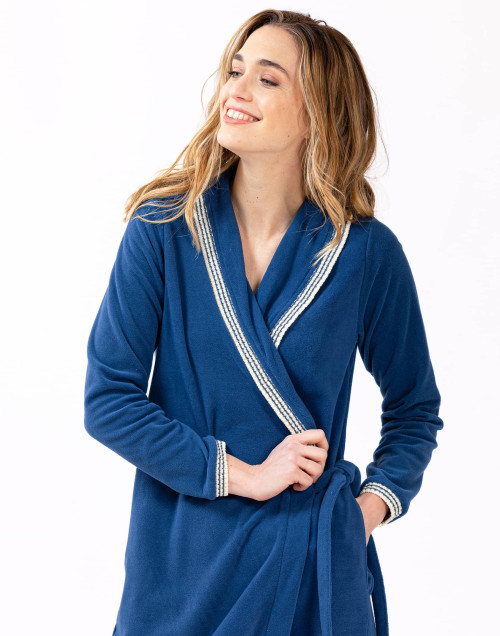 Microfleece bathrobe COMFY 660 blue