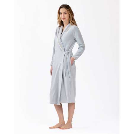 Microfleece bathrobe COMFY 660 grey fleck | Lingerie le Chat