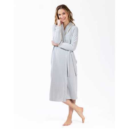 Microfleece bathrobe COMFY 660 grey fleck | Lingerie le Chat