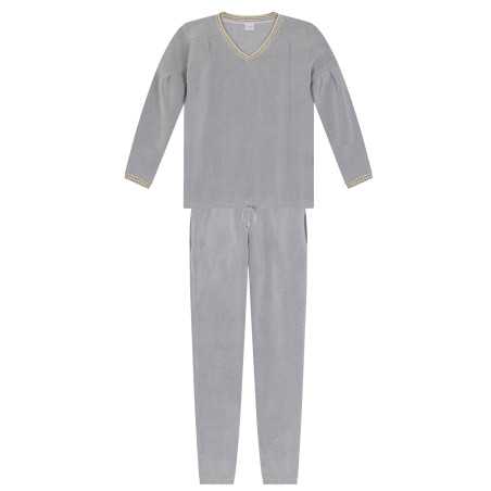 Microfleece pyjamas COMFY 602 grey fleck | Lingerie le Chat