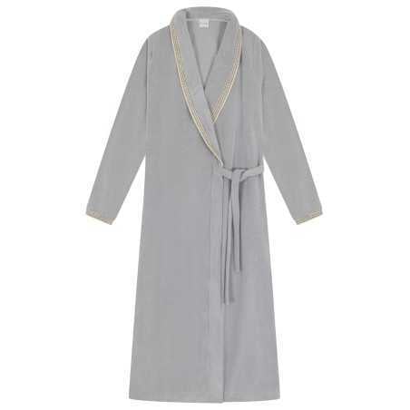 Microfleece bathrobe COMFY 660 grey fleck | Lingerie le Chat