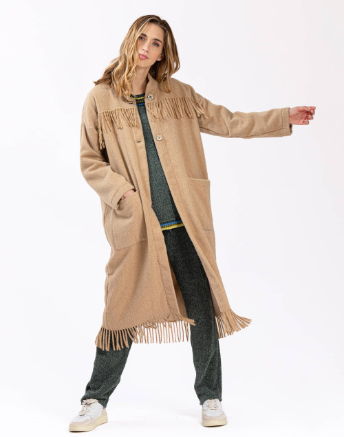 Long woollen jacket FOEHN 650 beige