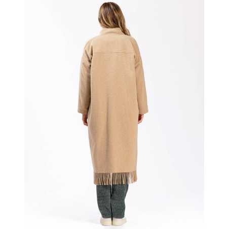 Long woollen jacket FOEHN 650 beige | Lingerie le Chat