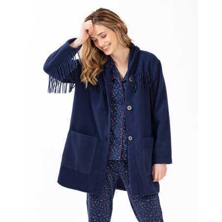 Woollen jacket FOEHN 670 navy blue | Lingerie le Chat