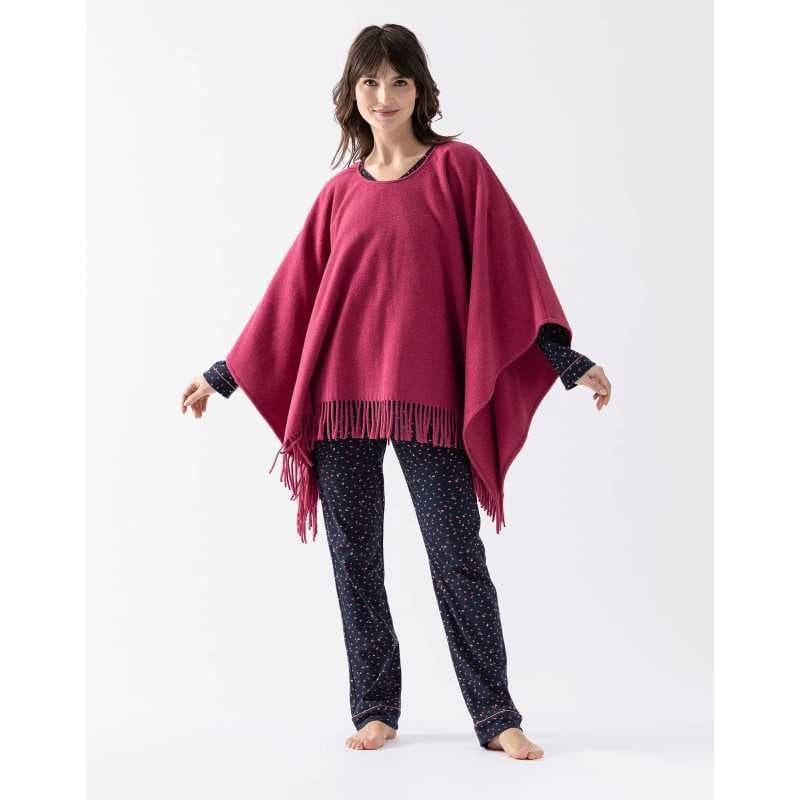 Woollen poncho FOEHN 671 peony | Lingerie le Chat