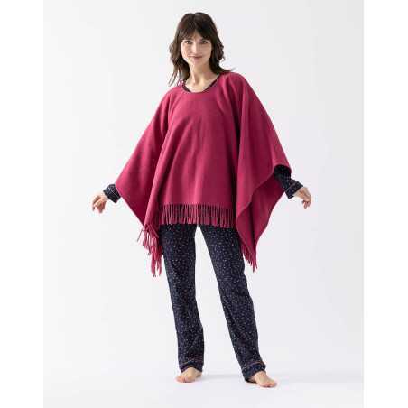 Poncho en laine FOEHN 671 pivoine  | Lingerie le Chat